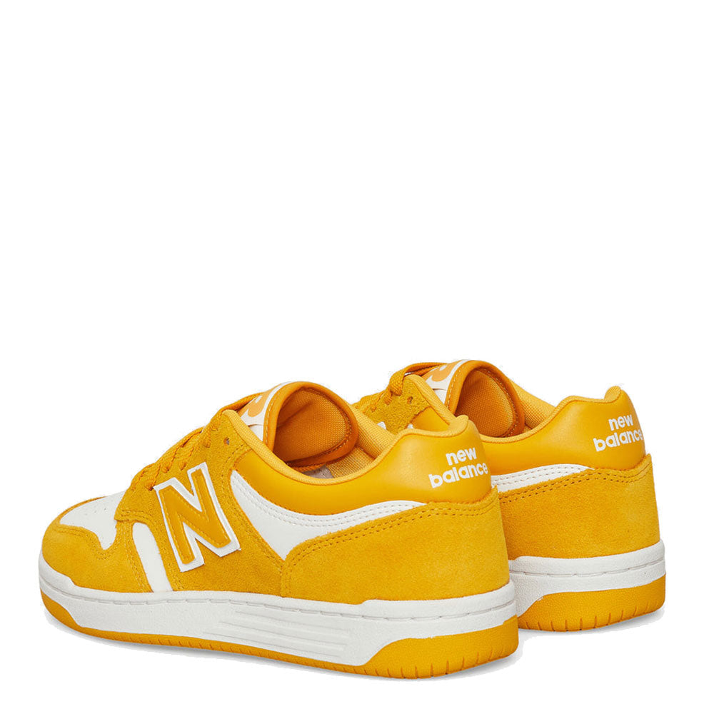 Unisex-Schuhe NEW BALANCE 480 Sneakers aus Leder und Wildleder in der Farbe Varsity Gold