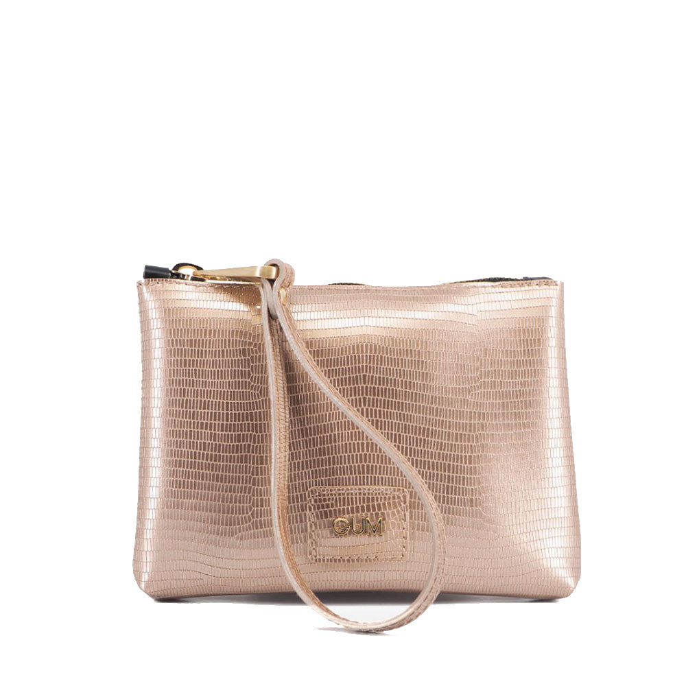 GUM Numbers Kleine Mini-Hand-Clutch für Damen, Pochette Mania-Linie, Farbe Roségold