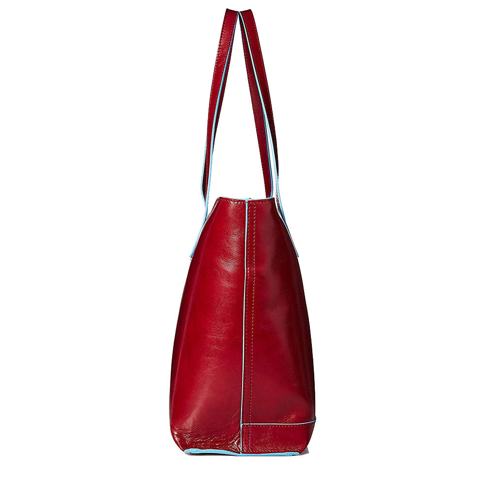 Borsa Donna PIQUADRO linea Blue Square Shopping Bag in Pelle Rosso con Porta iPad Mini - BD3336B2