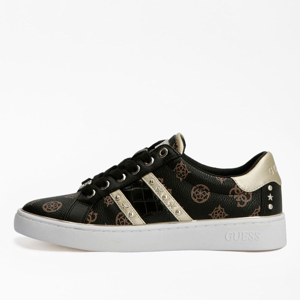 Scarpe Donna GUESS Sneakers Linea Bevlee Colore Nero - Marrone