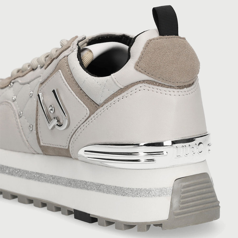 Scarpe Donna LIU JO Sneakers Matelassè con Micro Borchie Beige