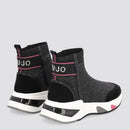 Scarpe Donna LIU JO Sneakers Slip On a Calzino in Tessuto Stretch Lurex Nero