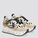 Scarpe Donna LIU JO Sneakers Maxi Platform in Suede e Nylon colore Bianco e Nero
