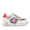 Damenschuhe LIU JO Sneakers aus Wildleder und Mesh in Silber und Fuchsia