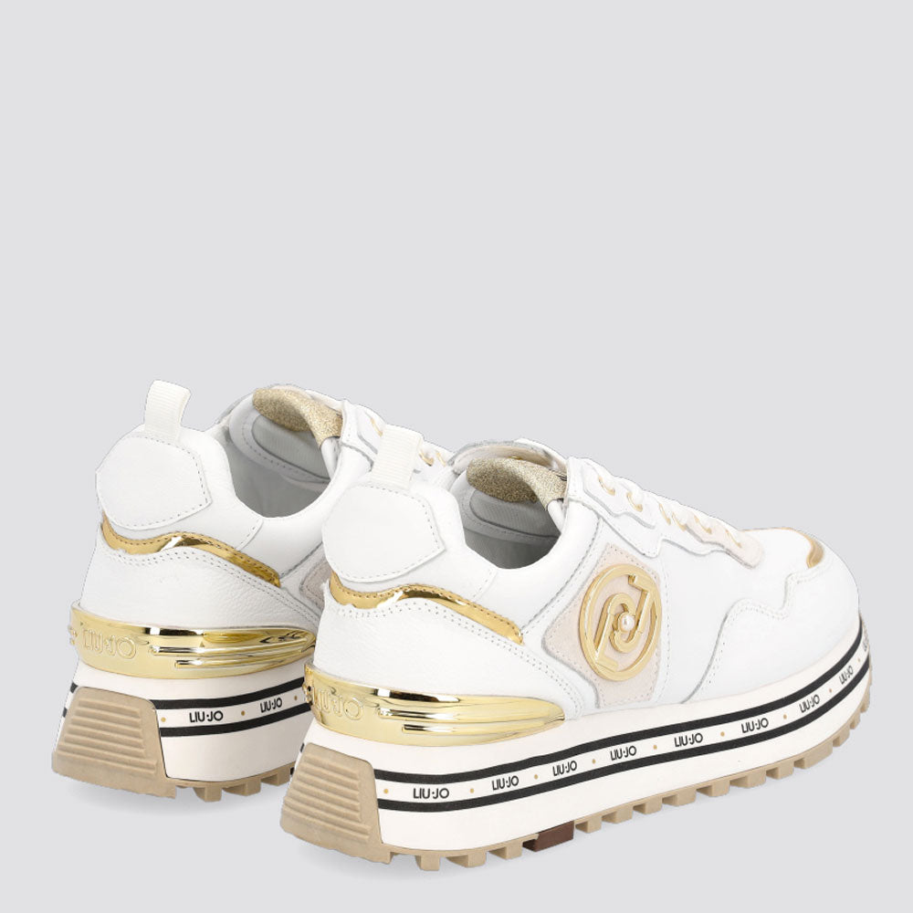 Scarpe Donna LIU JO Sneakers Platform in Pelle colore Bianco