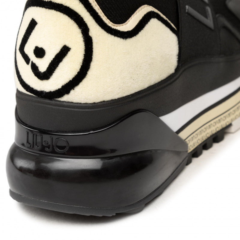 Scarpe Donna LIU JO Sneakers Slip On a Calzino in Tessuto Stretch Nero