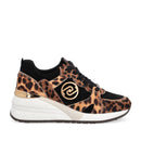 Scarpe Donna LIU JO Sneakers Alyssa 02 con Zeppa in Suede e Dettagli Effetto Cavallino Leopard Nero