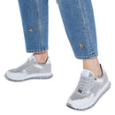 Scarpe Donna LIU JO Sneakers Wonder 01 in Suede Glitter e Mesh Silver White