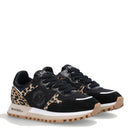 Scarpe Donna LIU JO Sneakers Wonder 25 in Mesh Glitter e stampa Animalier colore Nero e Leopard