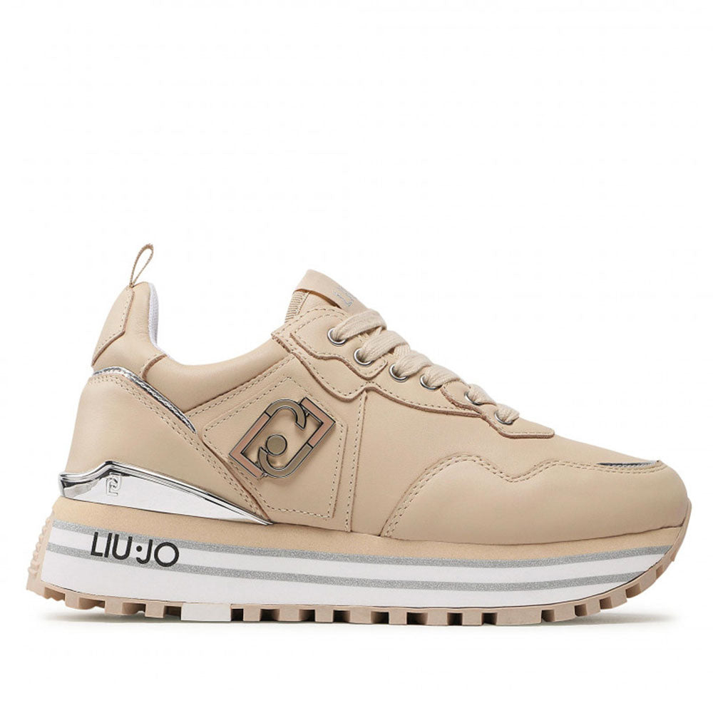 Damenschuhe LIU JO Wonder 01 Plateau-Sneaker aus Nude-Leder