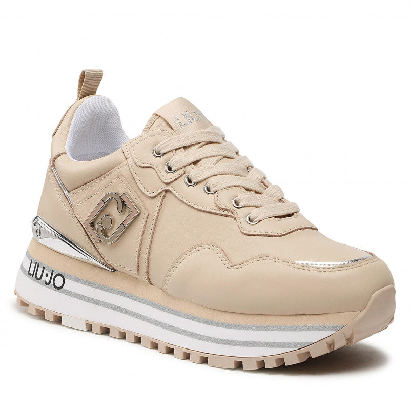 Damenschuhe LIU JO Wonder 01 Plateau-Sneaker aus Nude-Leder