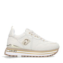 Damenschuhe LIU JO Maxi Wonder 01 Plateau-Sneaker aus muschelfarbenem Leder