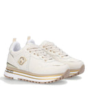 Damenschuhe LIU JO Maxi Wonder 01 Plateau-Sneaker aus muschelfarbenem Leder
