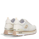 Damenschuhe LIU JO Maxi Wonder 01 Plateau-Sneaker aus muschelfarbenem Leder