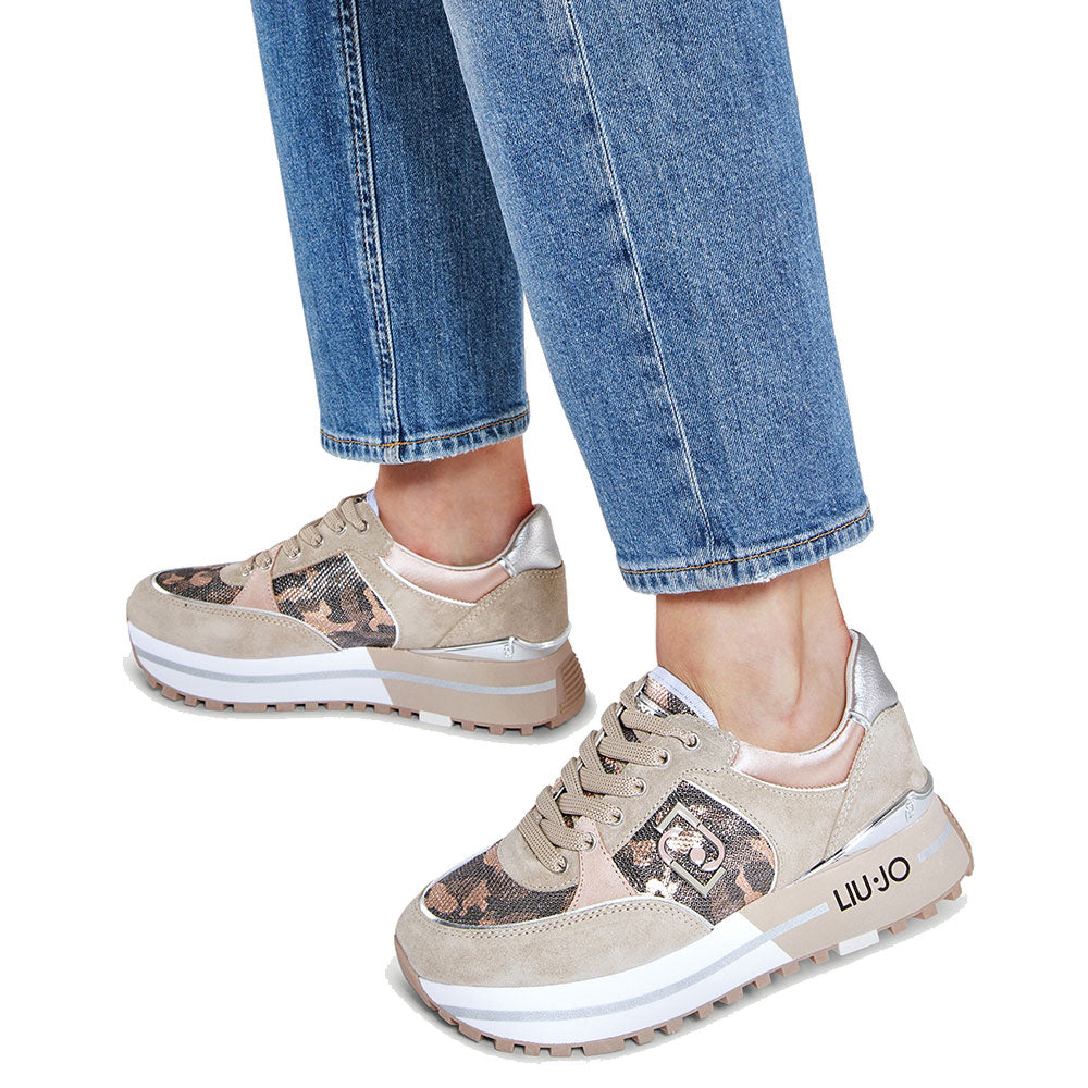 Scarpe Donna Liu Jo Milano Wonder24 PX027 Phard - Sneakers Rosa In Sintetico Con Suola In Pelle E Chiusura Stringata