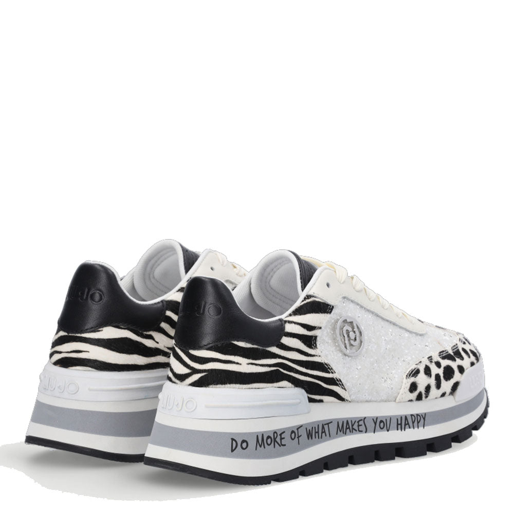 Scarpe Donna LIU JO Sneakers Amazing 02 con Glitter e Dettagli in Pelle effetto Pony Animalier