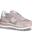 Damenschuhe LIU JO Amazing 16 Plateau-Sneaker aus Wildleder und hellem Mesh in der Farbe Mauve