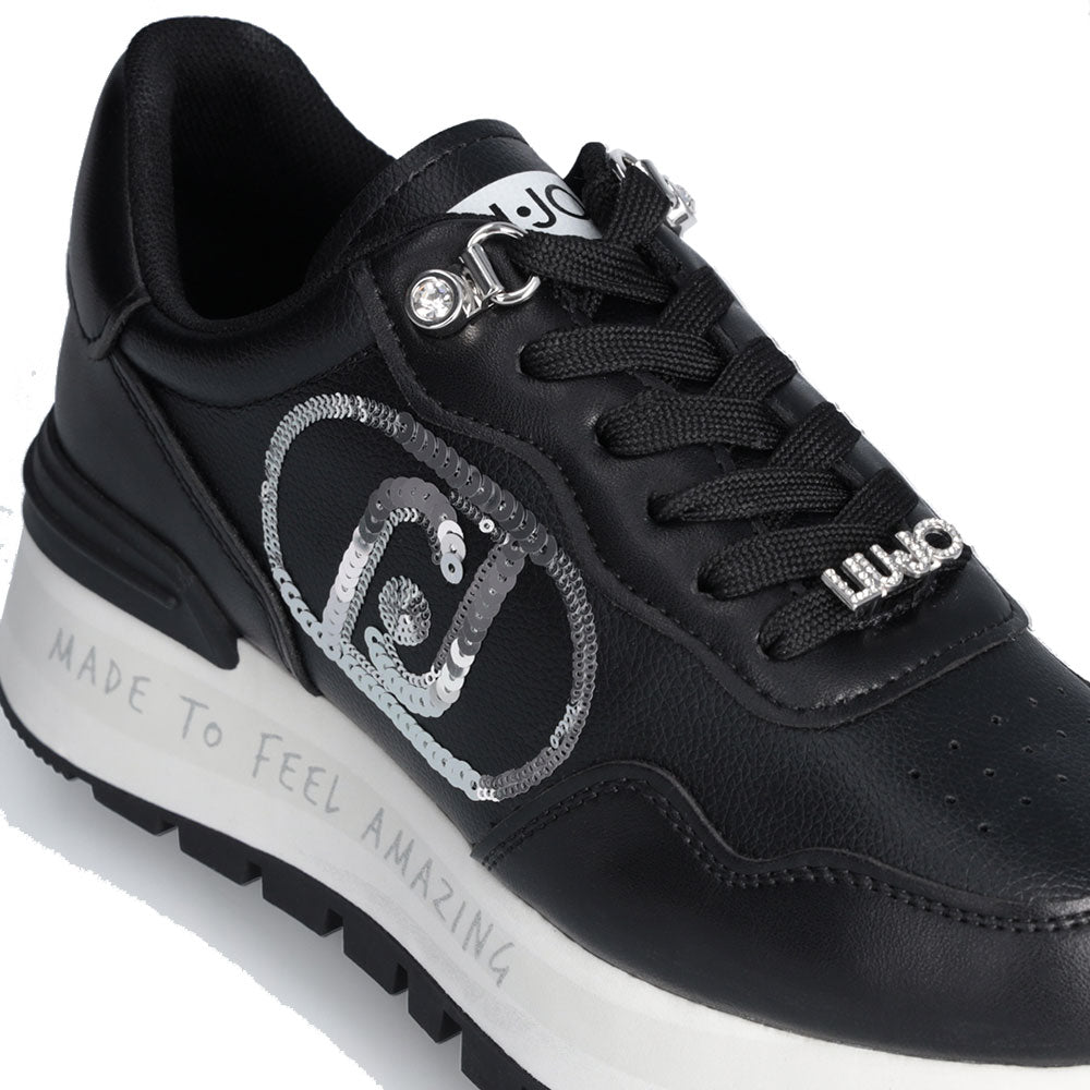 Scarpe Donna LIU JO Amazing 20 Sneakers Platform Nere con Logo di