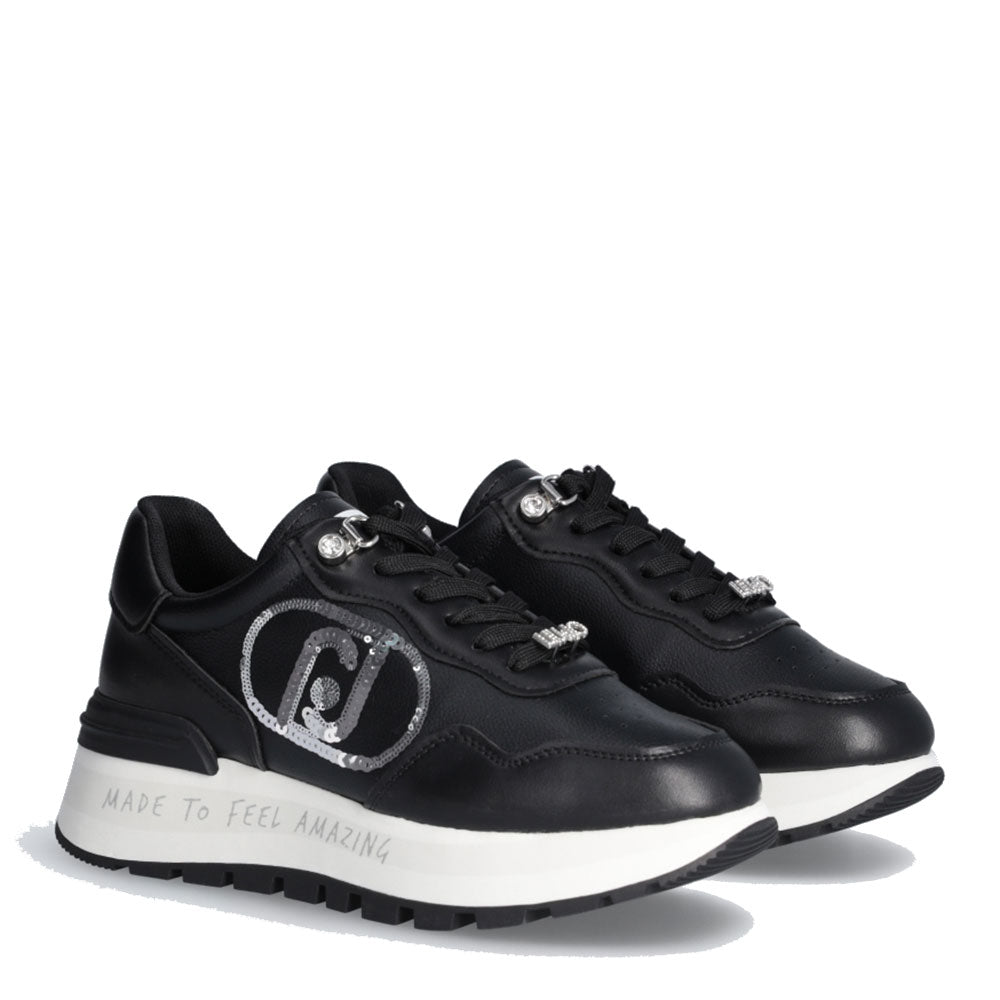 Scarpe Donna LIU JO Amazing 20 Sneakers Platform Nere con Logo di