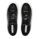 Scarpe Donna LIU JO Kylie 25 Sneakers in Pelle Nera con Maxi Logo Gioiello