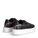 Scarpe Donna LIU JO Kylie 22 Sneakers Platform in Pelle Nera con Maxi Logo di Paillettes