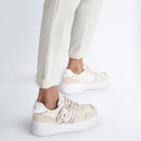 Scarpe Donna LIU JO Sneakers Tami 04 in Pelle e Suede con Maxi Logo Bold color Sabbia