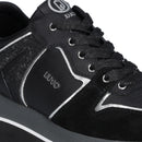 Damenschuhe LIU JO Supermaxi 06 Super Plateau Sneakers aus schwarzem Leder