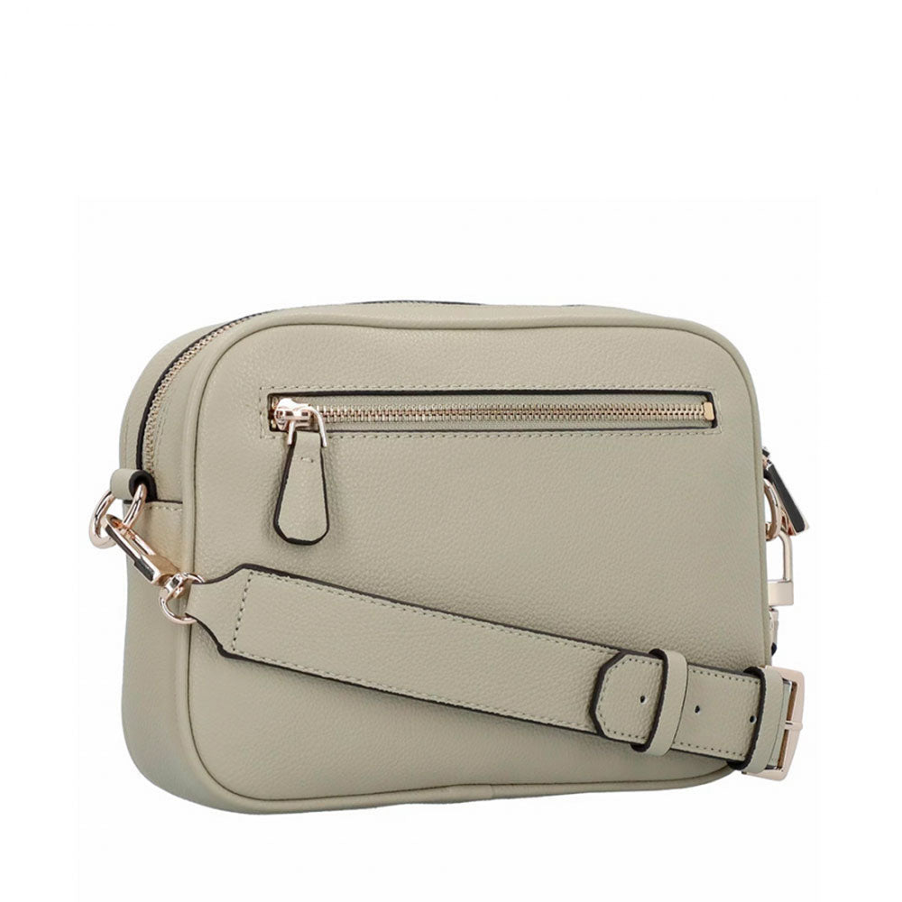 Modamoda Borsa 2in1 Donna Vera Pelle Argento - Zaino E Tracolla Artigianale Italiana 32x12x28cm