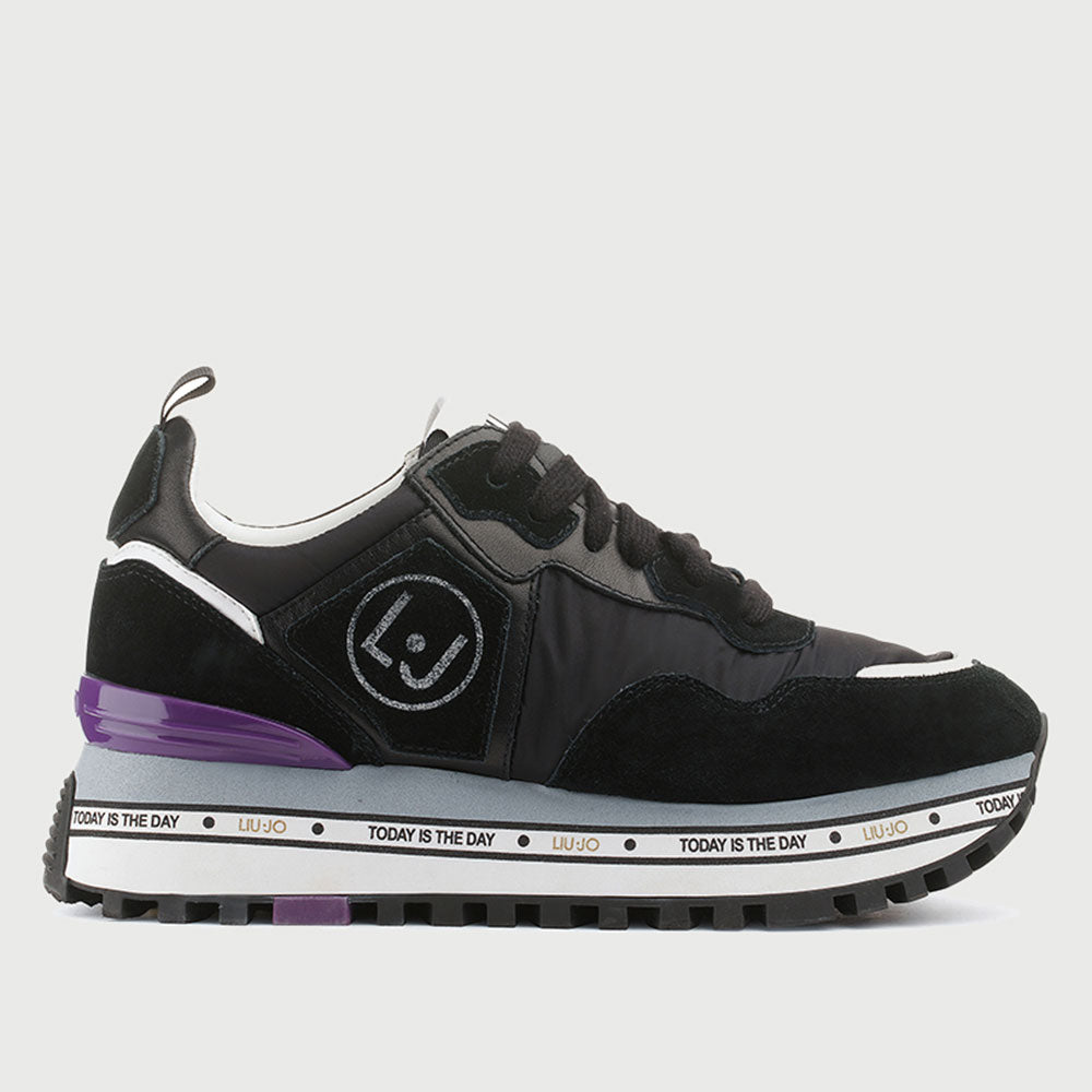 Scarpe Donna LIU JO Sneakers Platform in Suede e Nylon Black