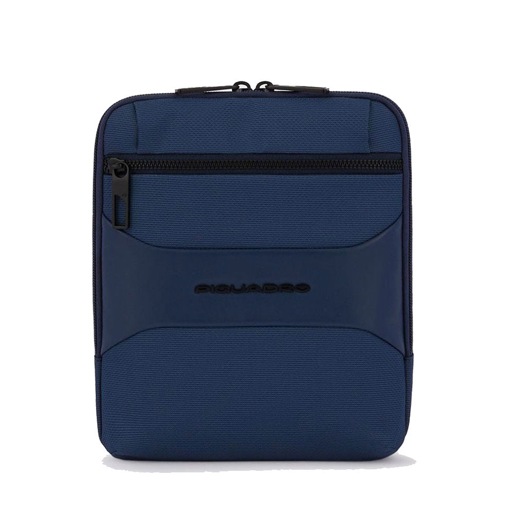 PIQUADRO Herrentasche aus Stoff und Leder, Farbe Blau, Gio-Linie – CA3084S124