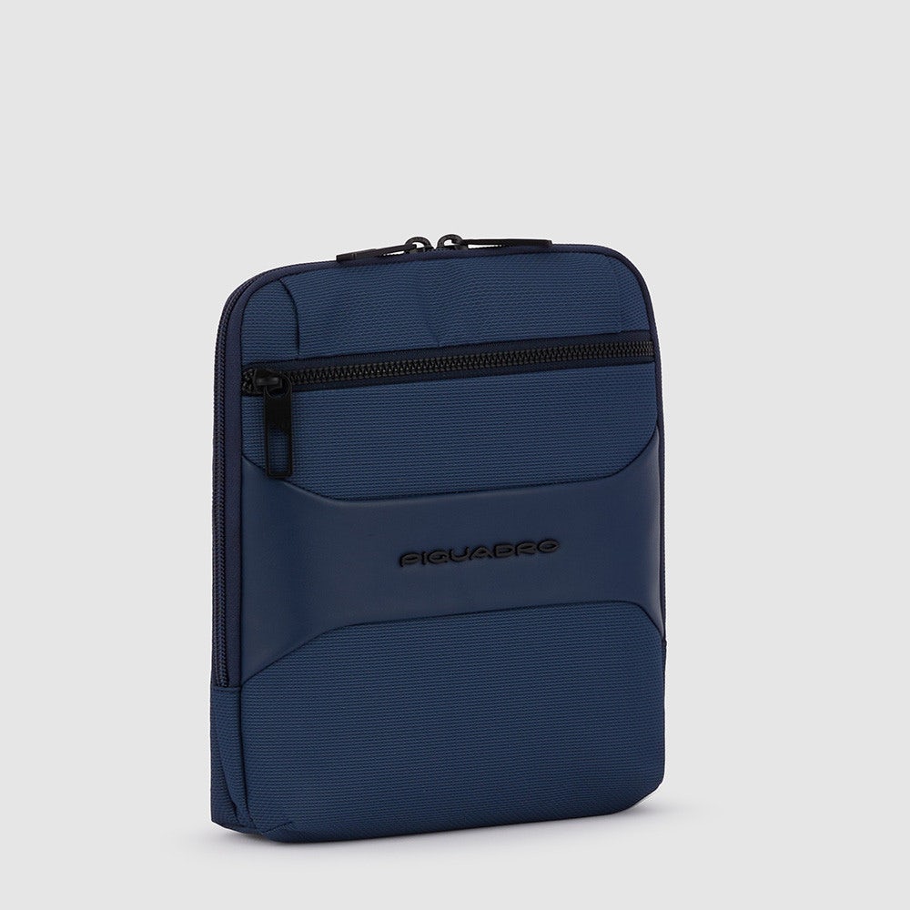 PIQUADRO Herrentasche aus Stoff und Leder, Farbe Blau, Gio-Linie – CA3084S124