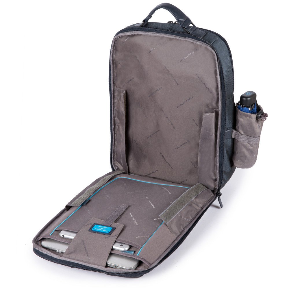 PIQUADRO 15,6" PC- und iPad-Rucksack Pulse P16-Linie aus blauem Stoff CA4174P16