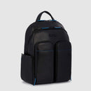 PIQUADRO Zaino Uomo in Pelle Nera con Porta IPad Linea Blue Square - CA5574B2V