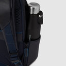 PIQUADRO Herrenrucksack aus schwarzem Leder mit iPad-Halter Blue Square Line - CA5574B2V