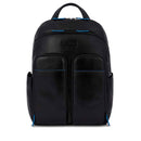 PIQUADRO Herrenrucksack aus schwarzem Leder mit iPad-Halter Blue Square Line - CA5574B2V