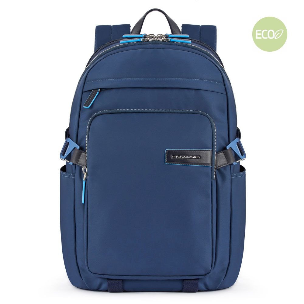 PIQUADRO Rucksack für 15,6-Zoll-PC und iPad aus recyceltem Stoff, Blue Ryan Line – CA5697RY