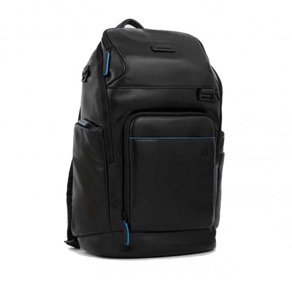 PIQUADRO Rucksack für 14" PC und iPad aus blauem Leder B2V-Linie - CA5941B2V