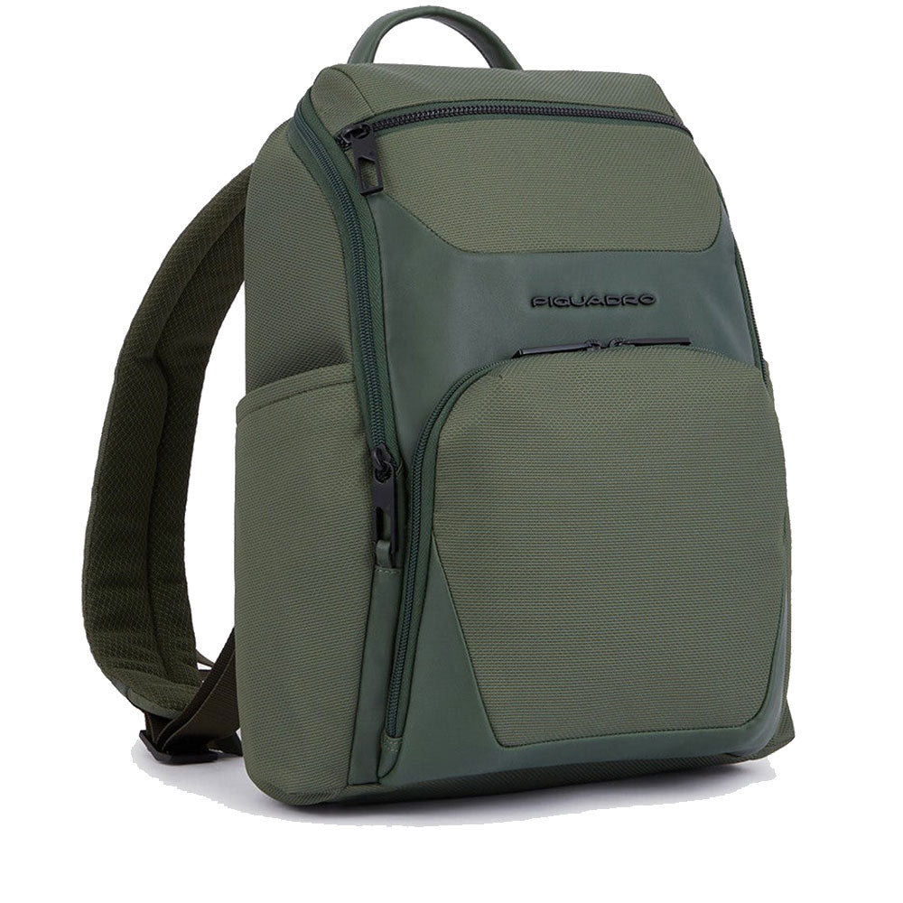 PIQUADRO 13,3-Zoll-Laptop-Rucksack aus recyceltem Nylon der Gio-Linie, grüne Farbe – CA6013S124