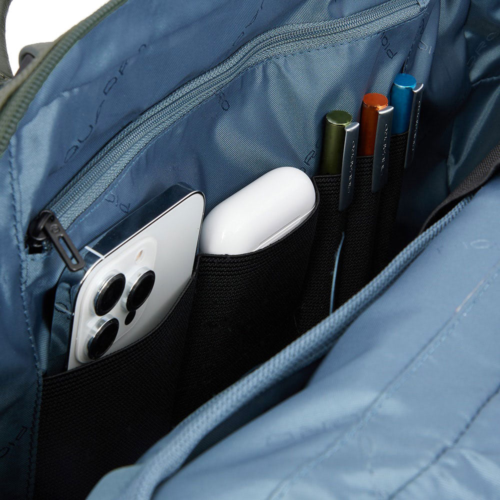 PIQUADRO 14" PC-Aktentasche aus recyceltem Stoff, Blue Gio Line - CA6018S124