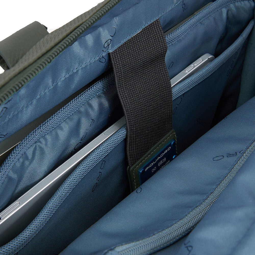 PIQUADRO 14" PC-Aktentasche aus recyceltem Stoff, Blue Gio Line - CA6018S124