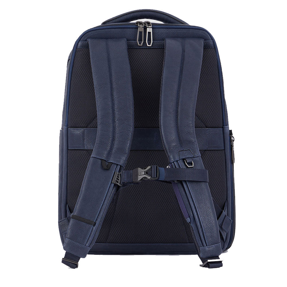 PIQUADRO Herrenrucksack für 15,6-Zoll-PC aus blauem Leder Rhino Line – CA6250W118