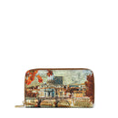 Y NOT Damen-Geldbörse CLF-361 Winter Rome Print Rundum-Reißverschluss