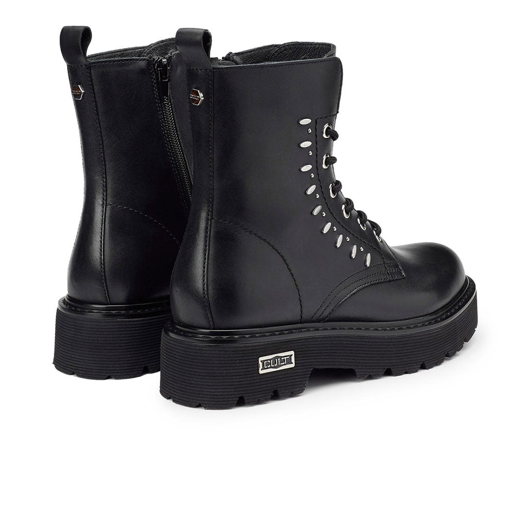 Damenschuhe CULT Slash 3906 Amphibien aus schwarzem Leder mit Nieten