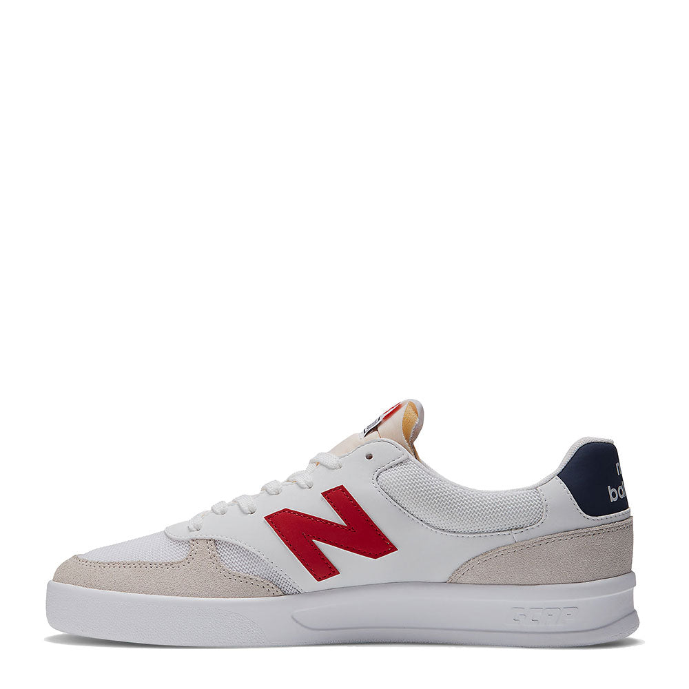 Scarpe Uomo NEW BALANCE Sneakers 300 in Mesh e Suede colore White Red e Navy