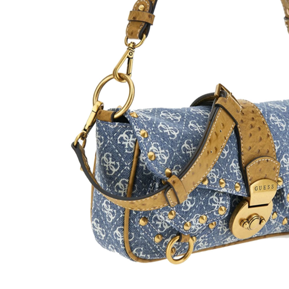 Damen-Umhängetasche mit Schultergurt GUESS Sardinia Line Color Denim Logo