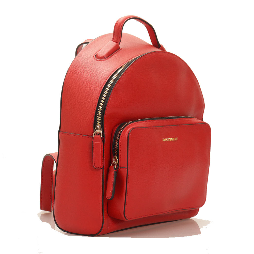 COCCINELLE Damenrucksack Clementine-Linie aus Coquelicot-Saffiano-Leder