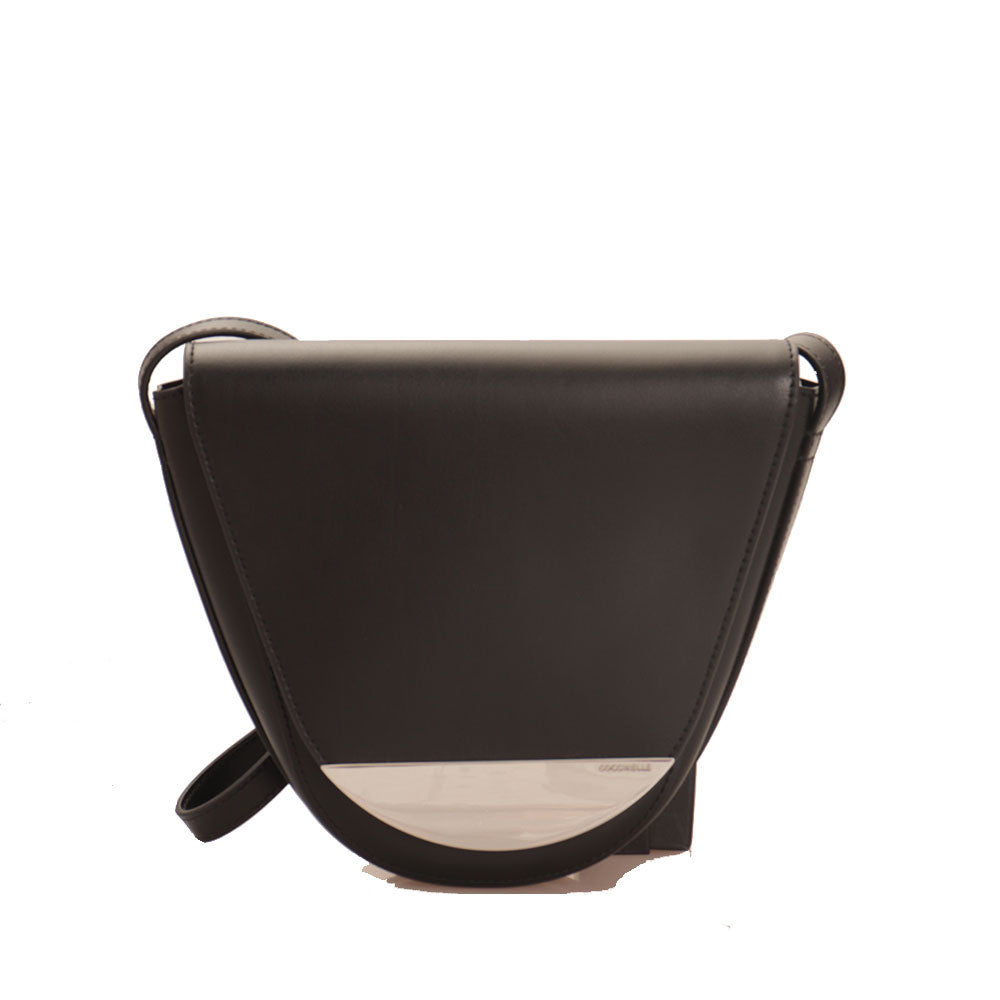 COCCINELLE Damen-Umhängetasche aus schwarzem Glattleder der Josephine-Linie