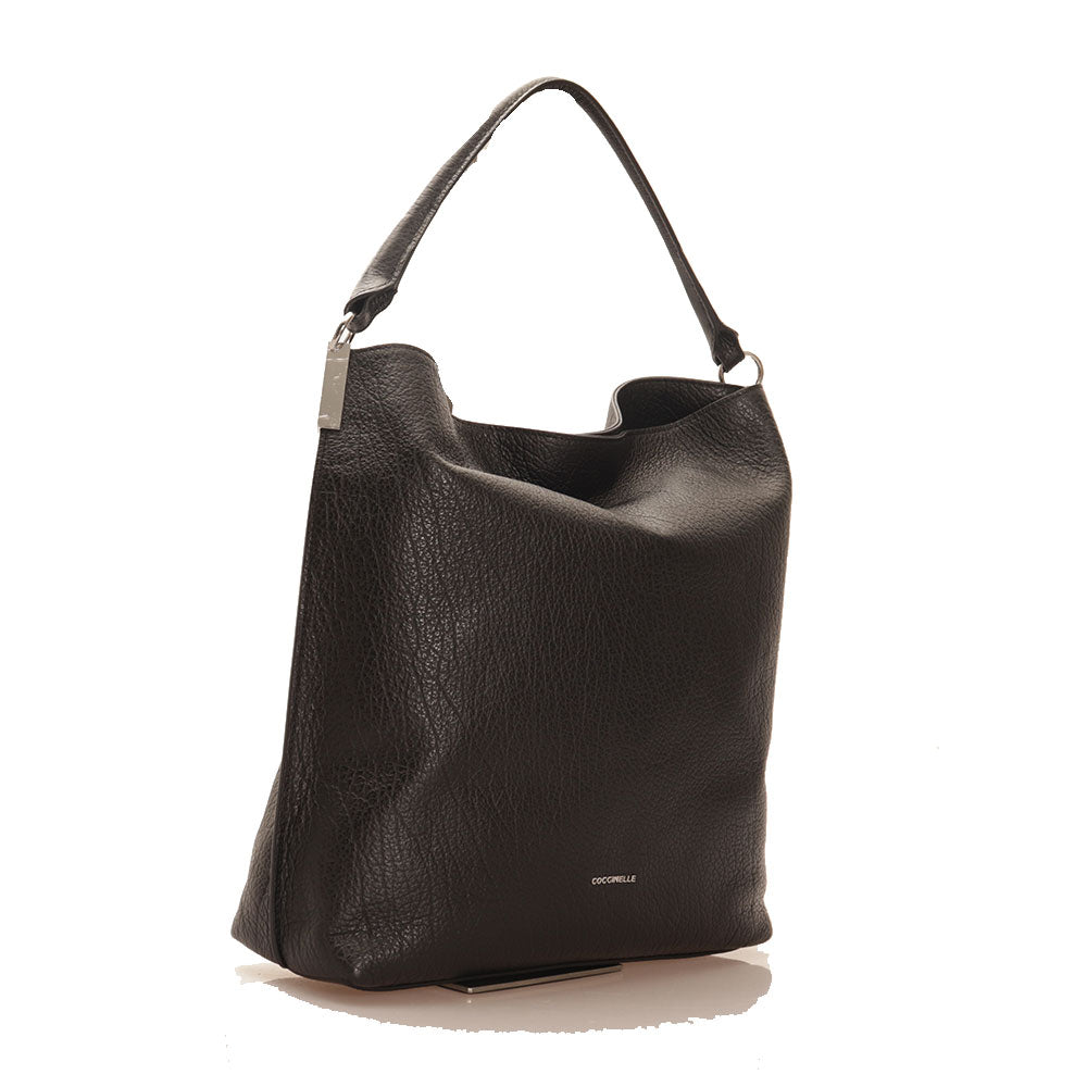 COCCINELLE Hobo-Schultertasche für Damen aus Leder der Linie Estelle Elephant in Schwarz