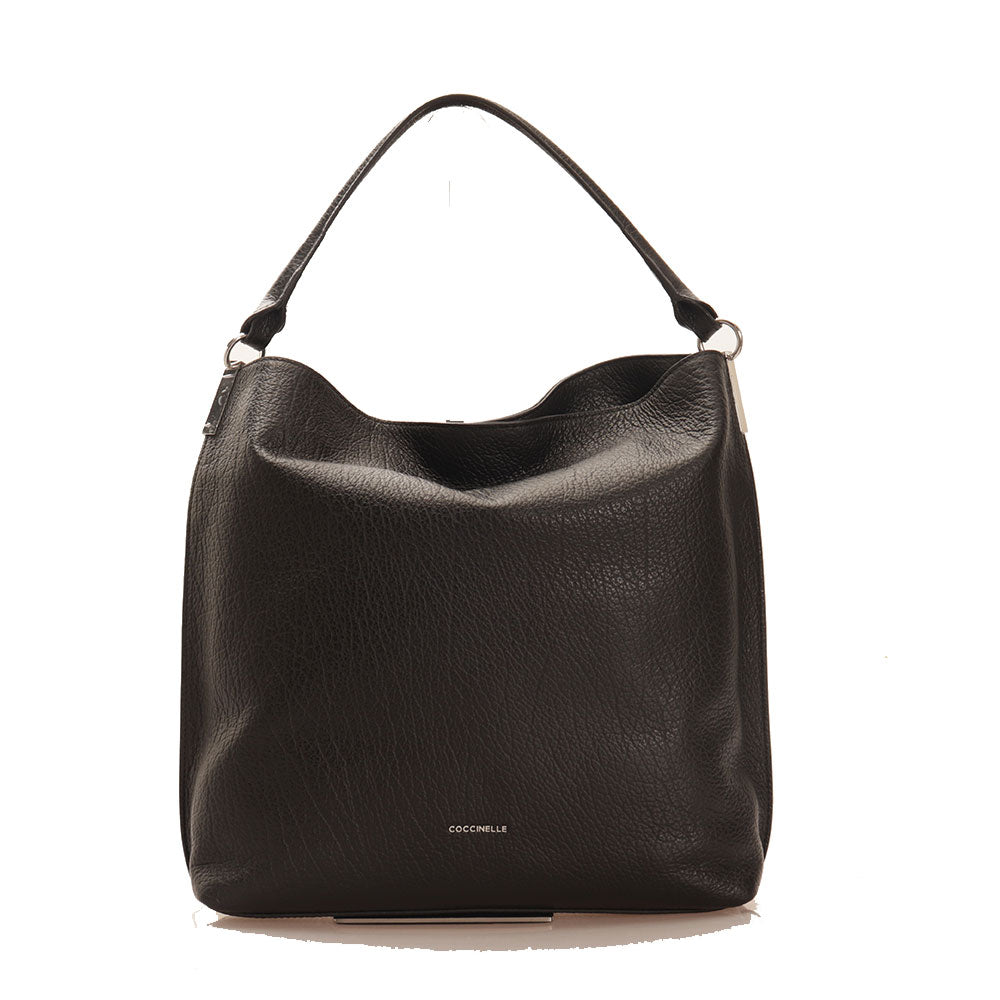 COCCINELLE Hobo-Schultertasche für Damen aus Leder der Linie Estelle Elephant in Schwarz