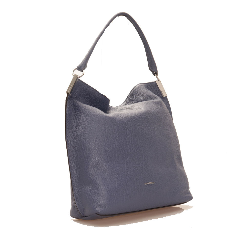 COCCINELLE Hobo-Umhängetasche für Damen aus Leder, Linie Estelle Elephant, Farbe Blaubeere
